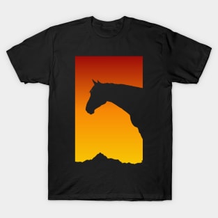 Sunset Horse Head Design - Horse Lover Gift - Equestrian  Mustang Wild Horse Clothes T-Shirt